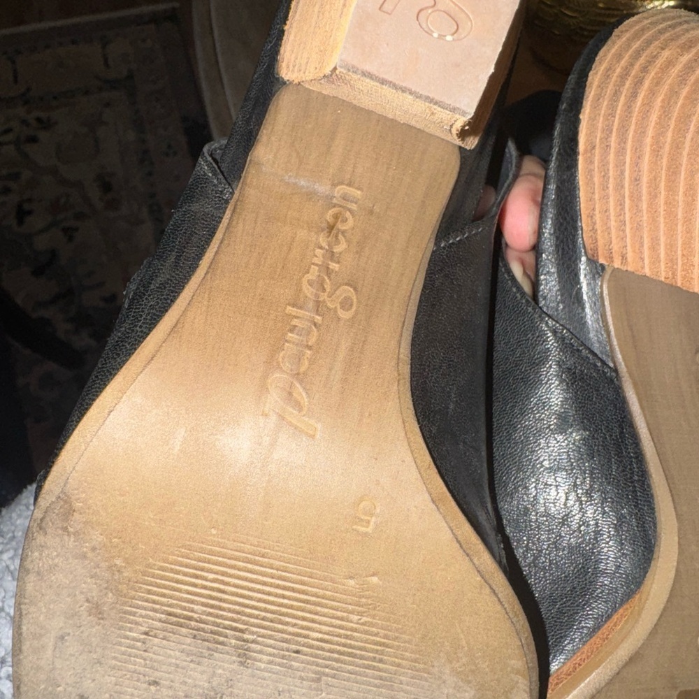 Paul Green MIRANDA Woven Leather Black Zip Up Heeled Peep Toe Sandals Heels 8 - Picture 7 of 7